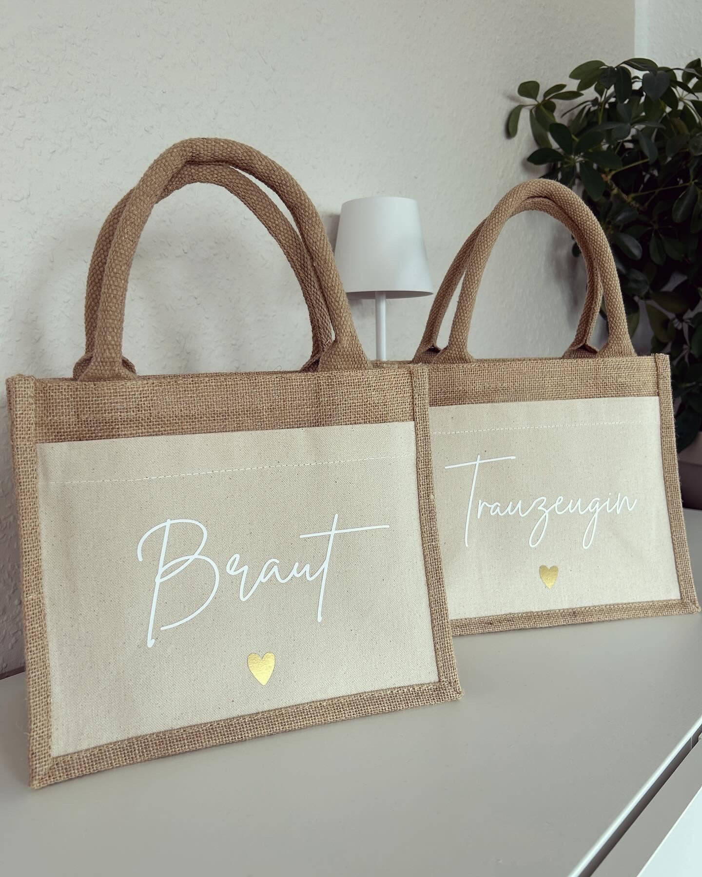 Jutetasche - Braut Trauzeugin - Loveda - Handmade with Love