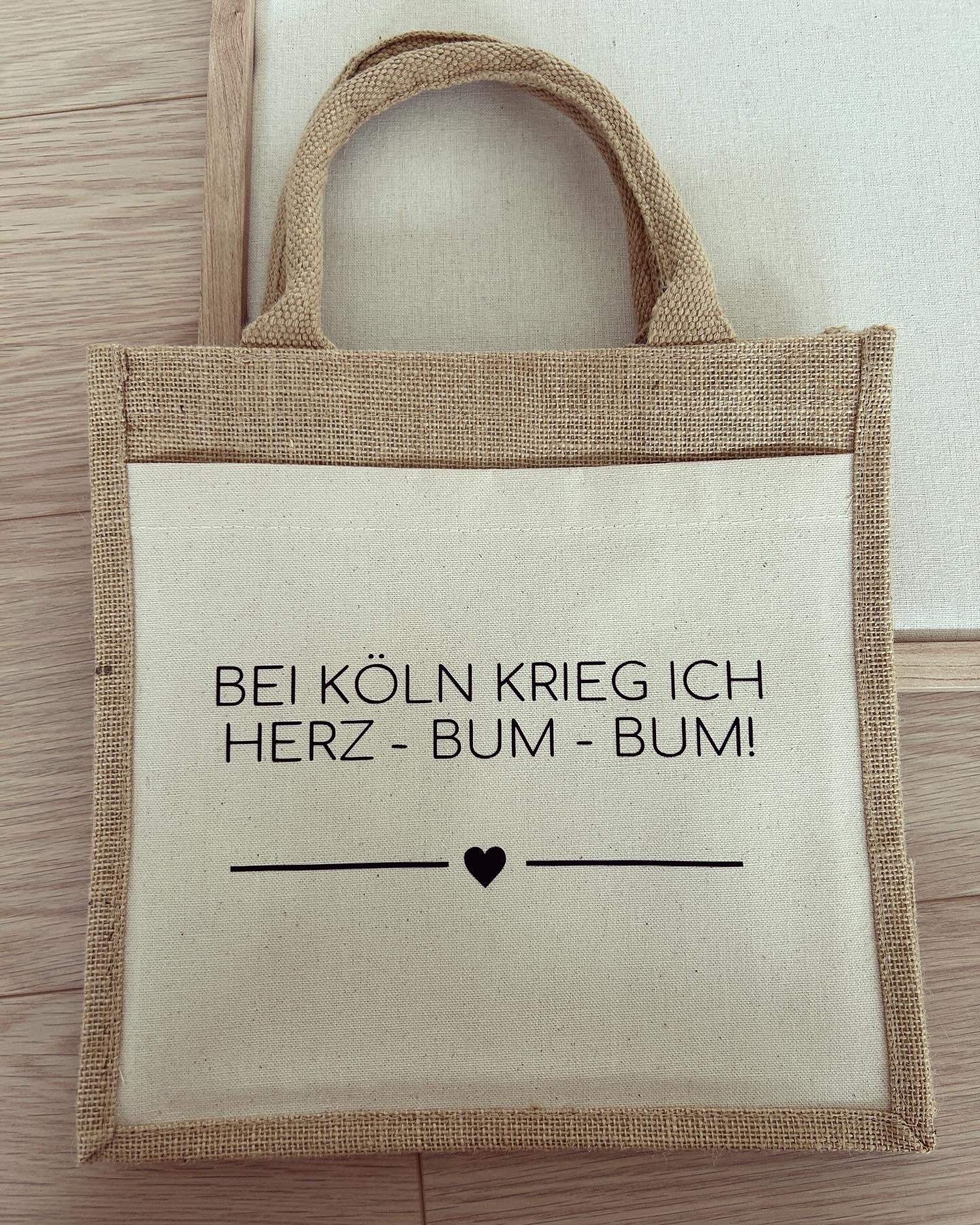 Jutetasche - Köln Herz Bum Bum - Loveda - Handmade with Love