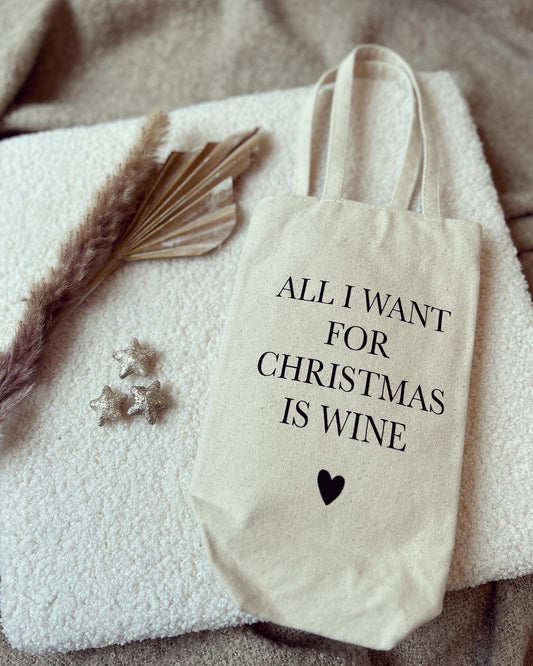 Geschenktasche - Christmas is Wine - Loveda - Handmade with Love