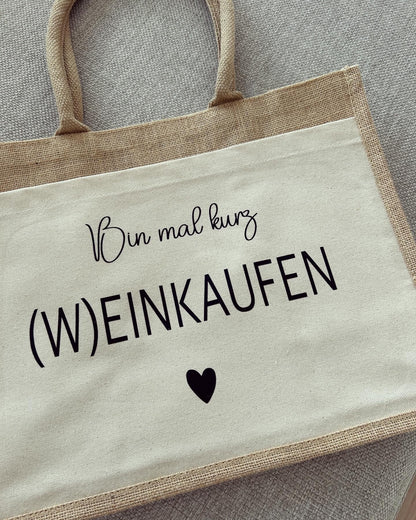 Jutetasche - Weinkaufen - Loveda - Handmade with Love