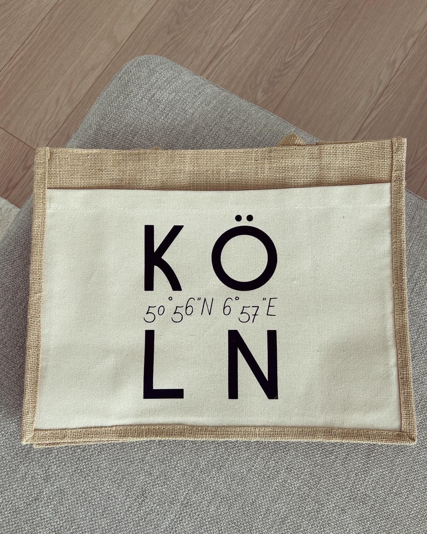 Jutetasche - Köln Koordinaten - Loveda - Handmade with Love