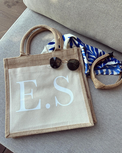Jutetasche - Namenskürzel - Loveda - Handmade with Love
