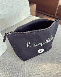 Kulturtasche - Schwarz - Reiseapotheke - Loveda - Handmade with Love