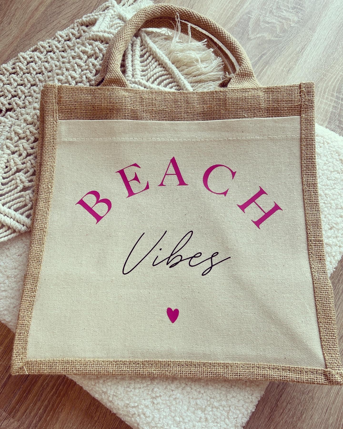 Jutetasche - Beach Vibes - Loveda - Handmade with Love