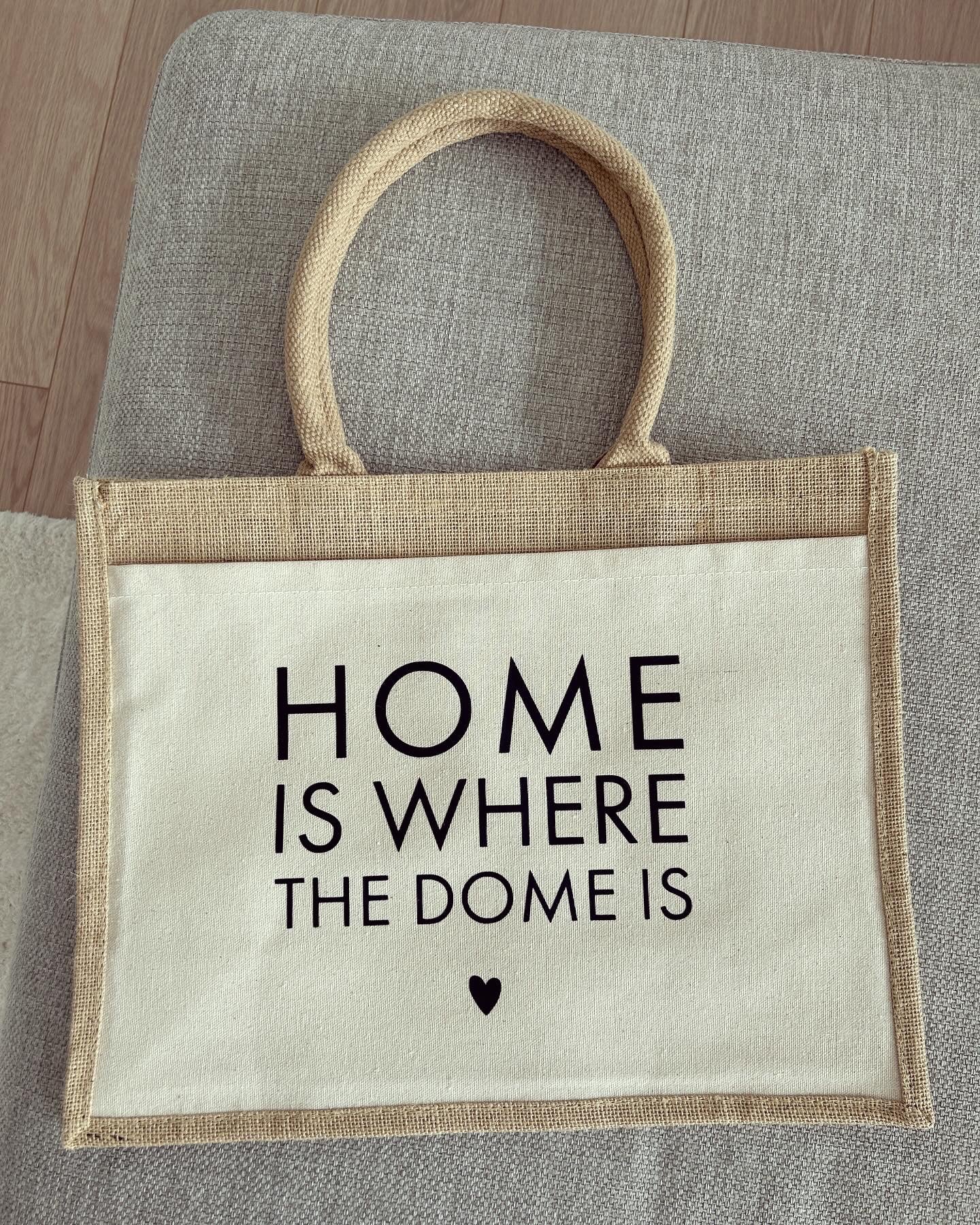 Jutetasche - Home is where the Dom is - Loveda - Handmade with Love