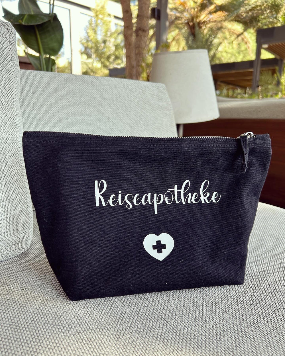 Kulturtasche - Schwarz - Reiseapotheke - Loveda - Handmade with Love