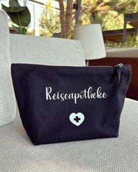 Kulturtasche - Schwarz - Reiseapotheke - Loveda - Handmade with Love