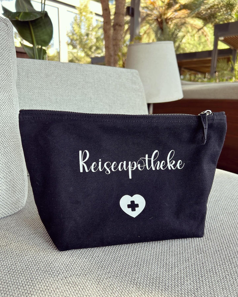 Kulturtasche - Schwarz - Reiseapotheke - Loveda - Handmade with Love