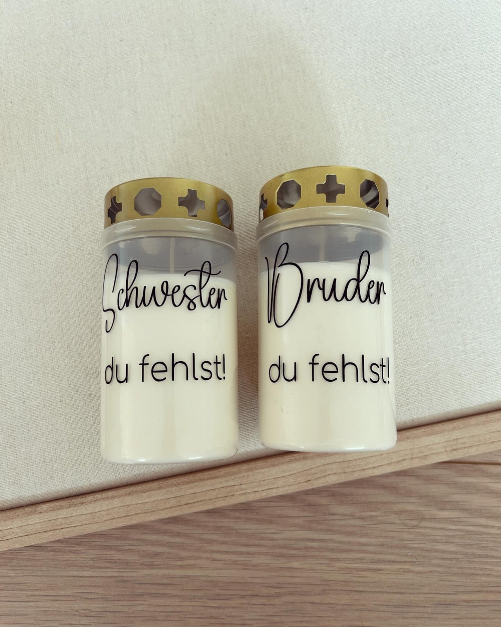 Grabkerzen - Bruder / Schwester du fehlst - Loveda - Handmade with Love
