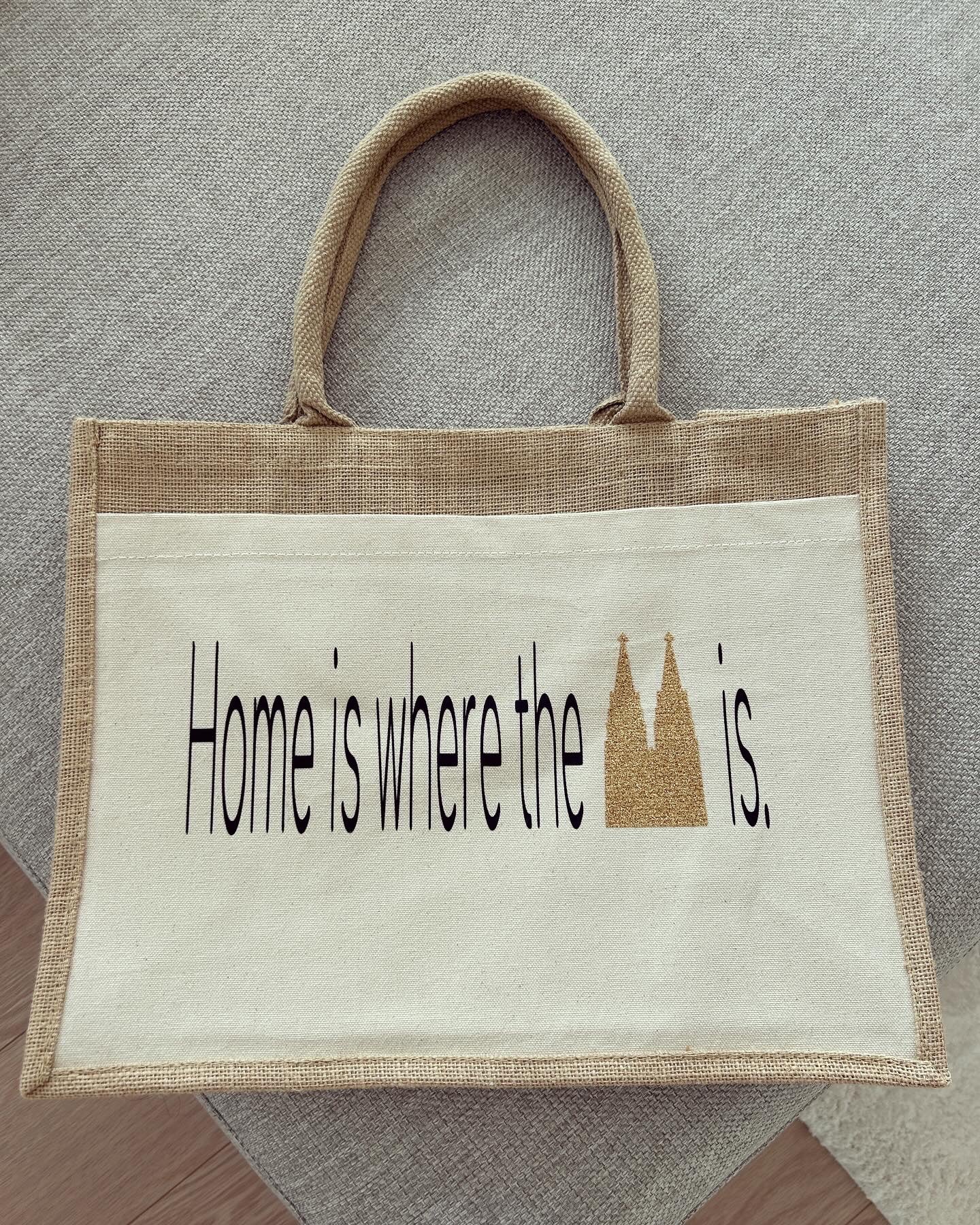 Jutetasche - Home is where the Dom is (Symbol) - Loveda - Handmade with Love