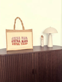 Jutetasche „Super Mom“