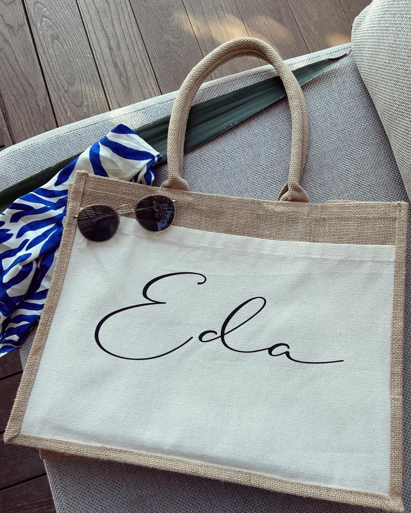 Jutetasche - Filigran - Loveda - Handmade with Love