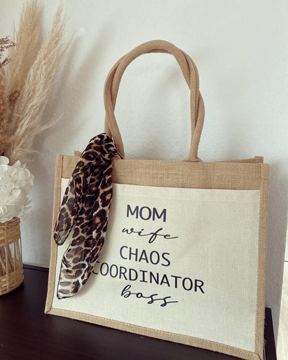 Jutetasche - Chaos Coordinator - Loveda - Handmade with Love