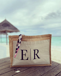 Jutetasche - Initialien - Loveda - Handmade with Love