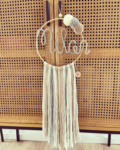 Traumfänger Lang - Beige / Weiß - Loveda - Handmade with Love