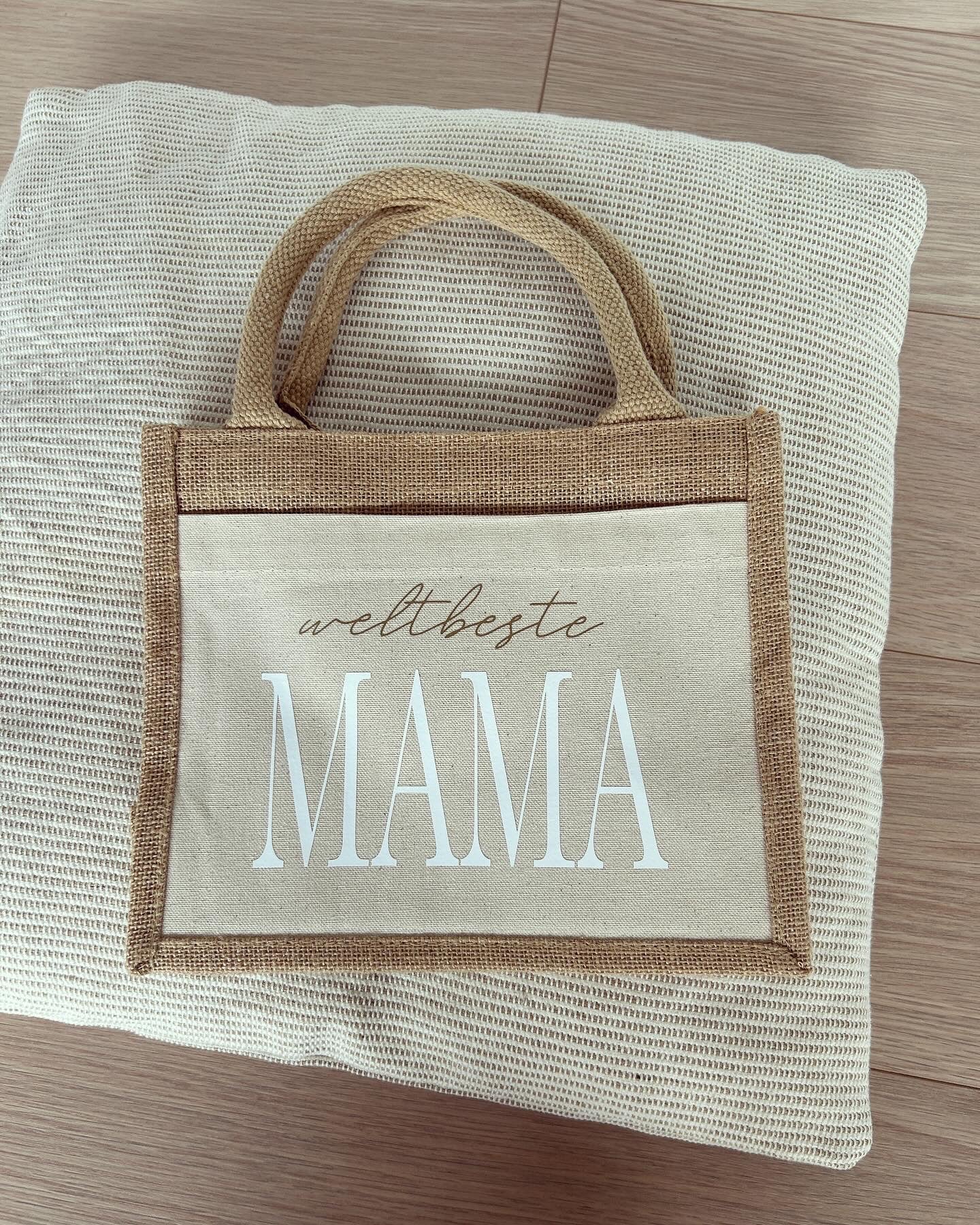 Jutetasche - Weltbeste Mama - Loveda - Handmade with Love