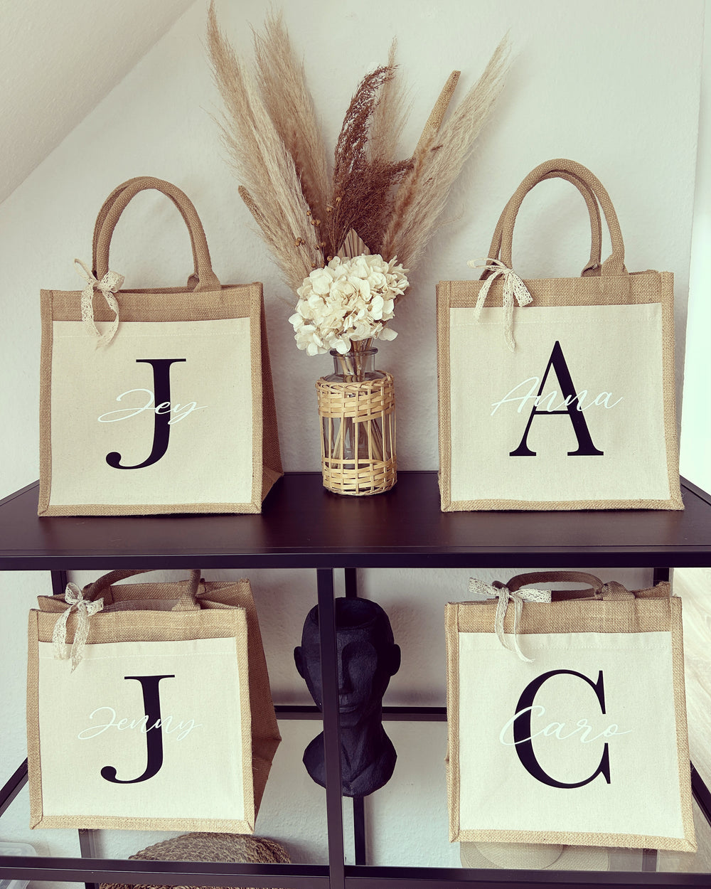 Jutetasche - Name & Anfangsbuchstabe - Loveda - Handmade with Love