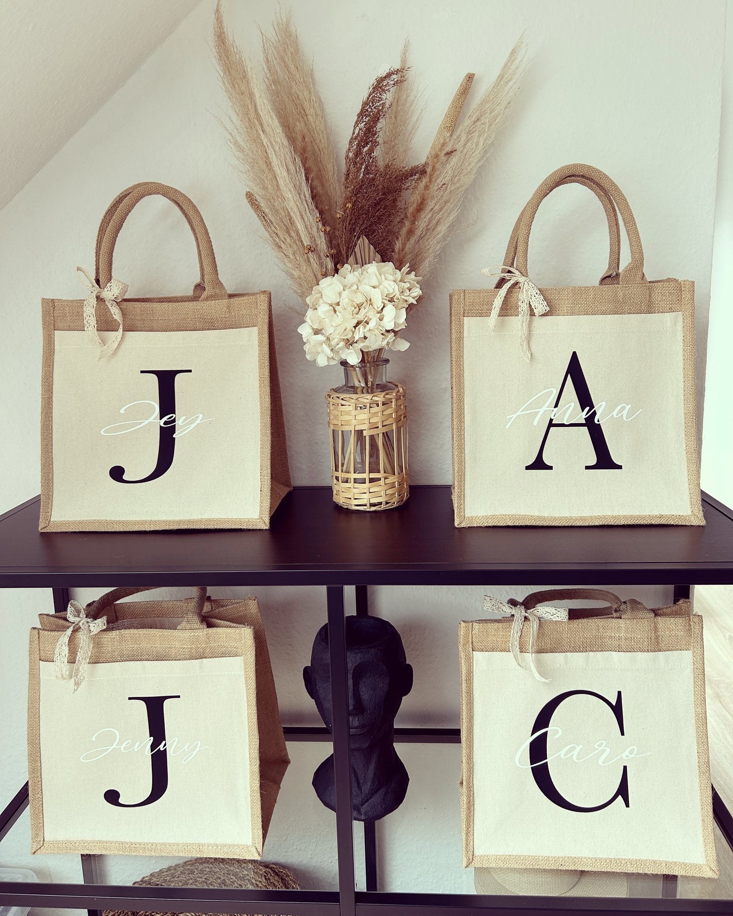 Jutetasche - Name & Anfangsbuchstabe - Loveda - Handmade with Love