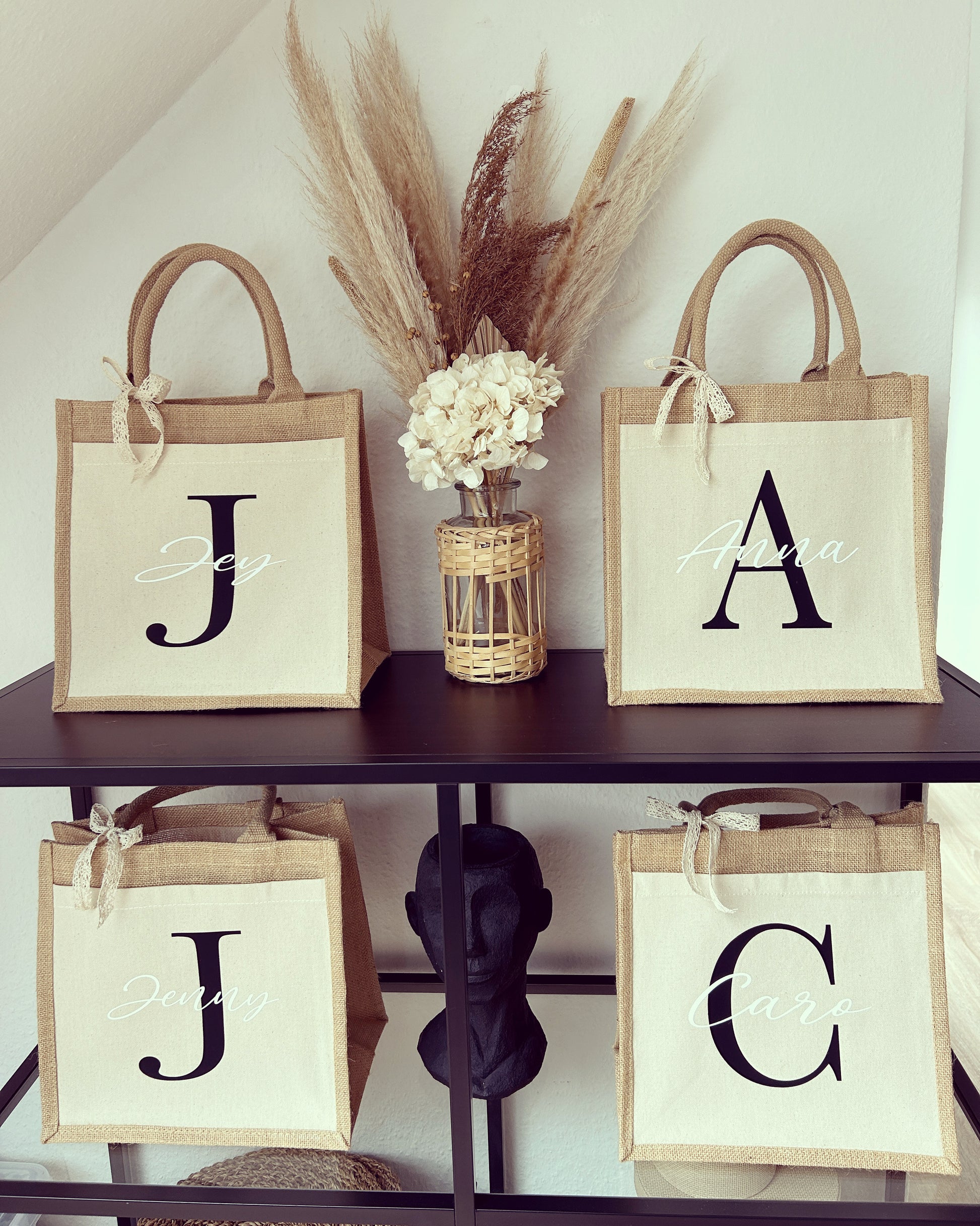 Jutetasche - Name & Anfangsbuchstabe - Loveda - Handmade with Love