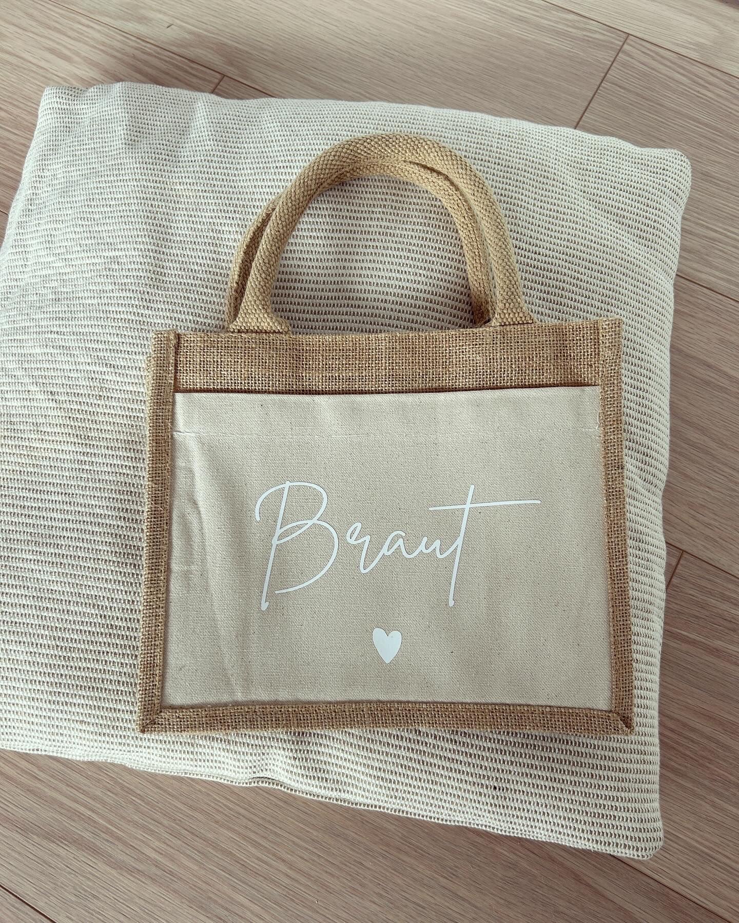 Jutetasche - Braut Trauzeugin - Loveda - Handmade with Love