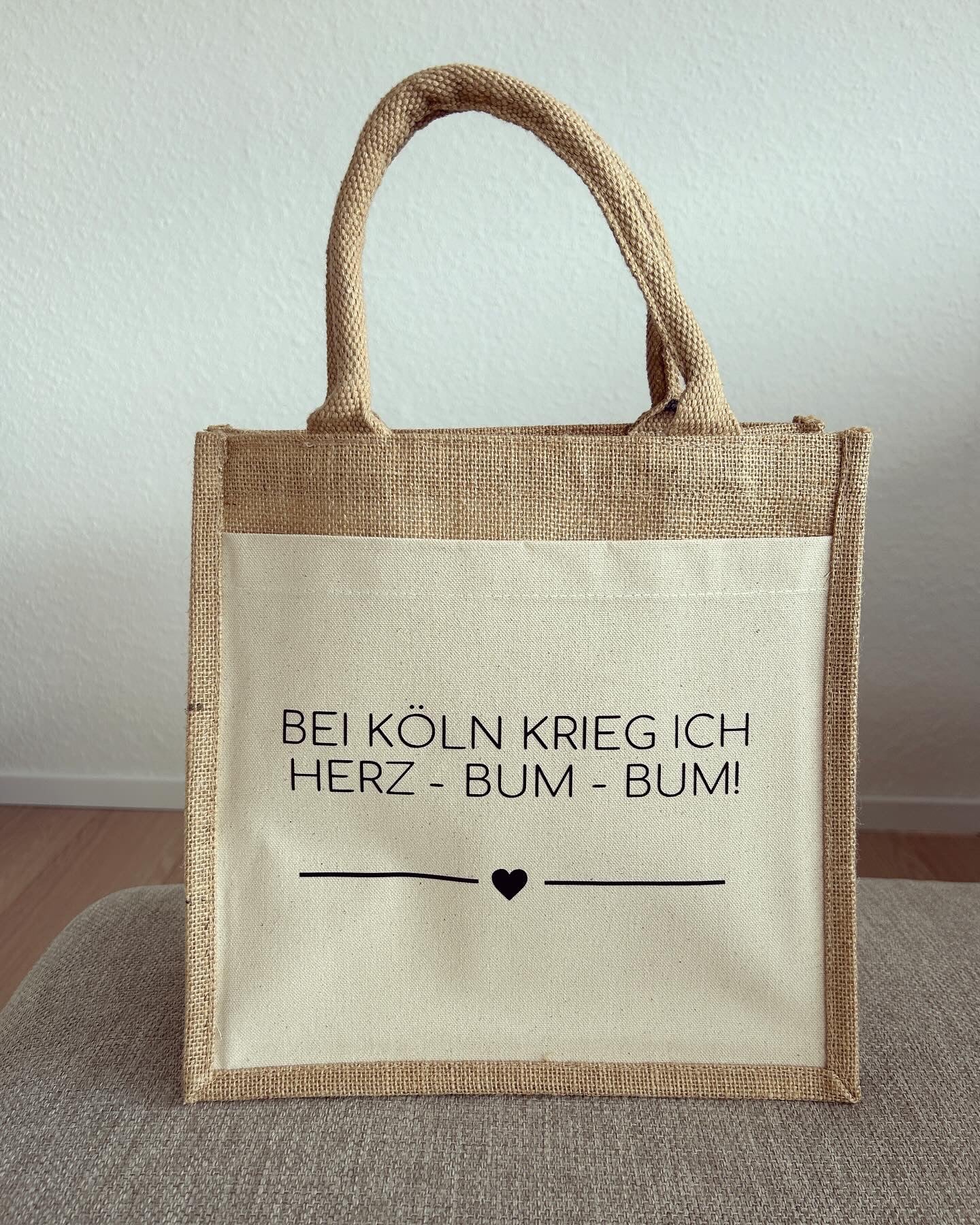 Jutetasche - Köln Herz Bum Bum - Loveda - Handmade with Love