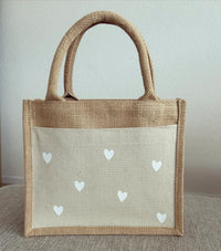 Jutetasche - Kleine Herzchen - Loveda - Handmade with Love