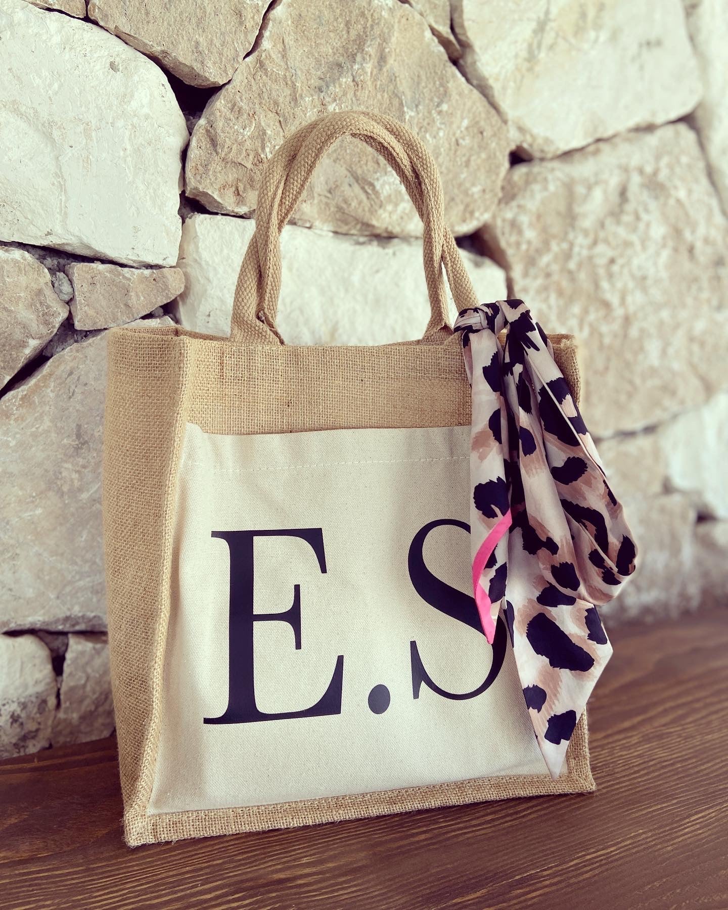 Jutetasche - Namenskürzel - Loveda - Handmade with Love