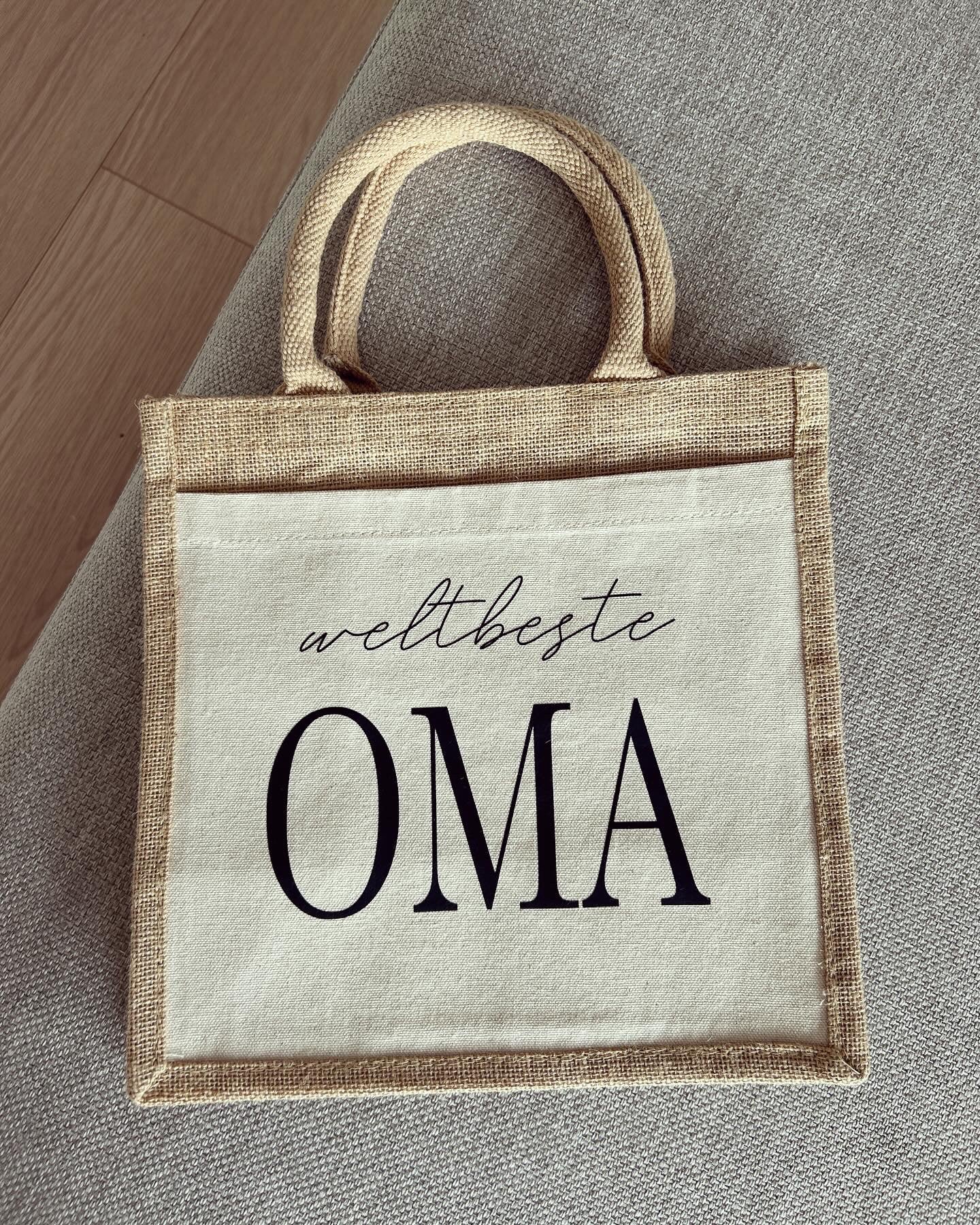 Jutetasche - Weltbeste Oma - Loveda - Handmade with Love