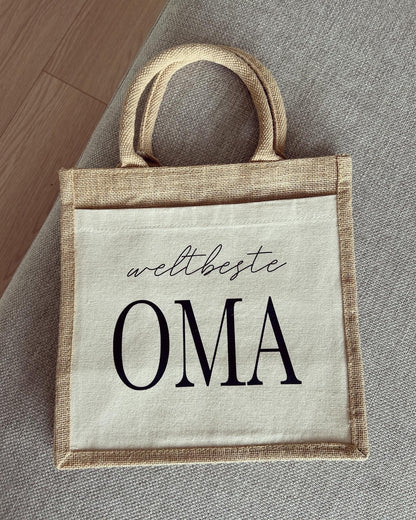 Jutetasche - Weltbeste Oma - Loveda - Handmade with Love