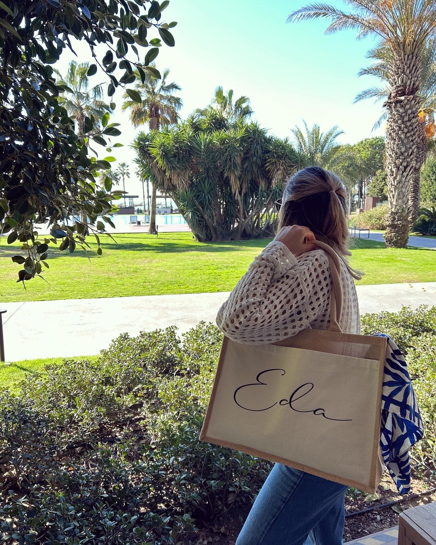 Jutetasche - Filigran - Loveda - Handmade with Love
