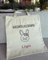 Stoffbeutel - Wechselkleidung Hase - Loveda - Handmade with Love