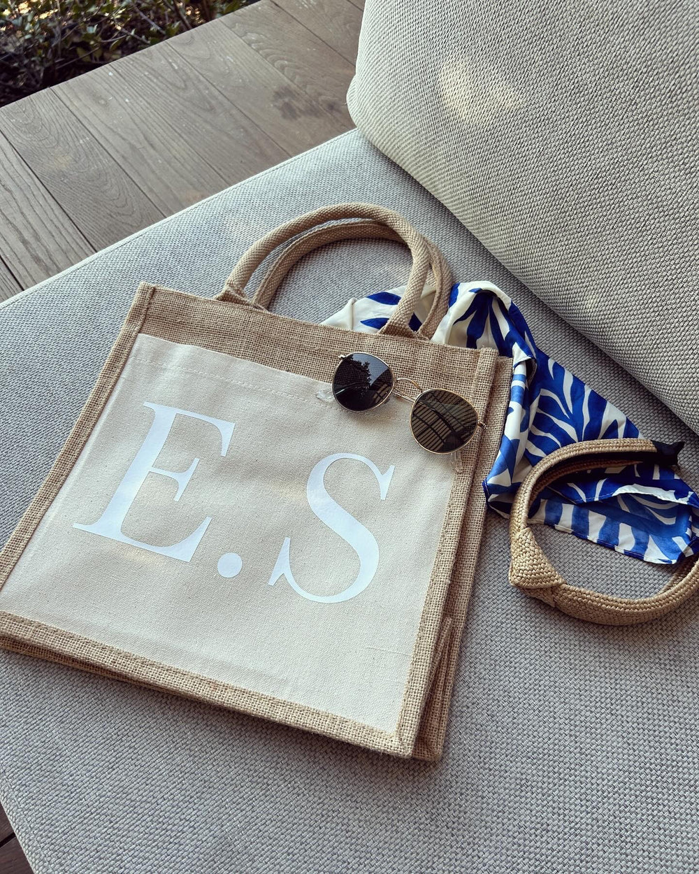 Jutetasche - Namenskürzel - Loveda - Handmade with Love