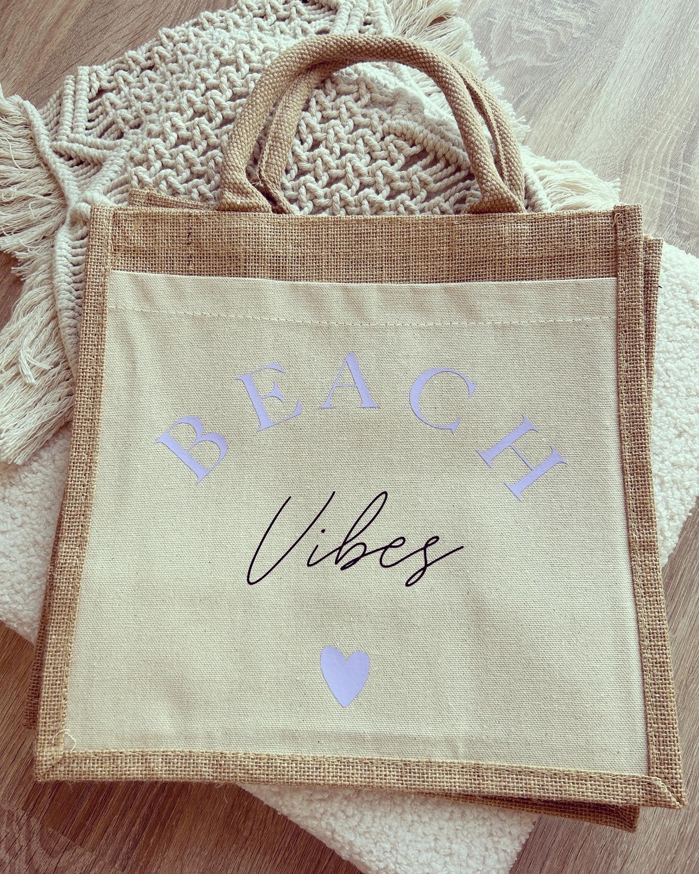 Jutetasche - Beach Vibes - Loveda - Handmade with Love