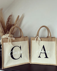 Jutetasche - Name & Anfangsbuchstabe - Loveda - Handmade with Love