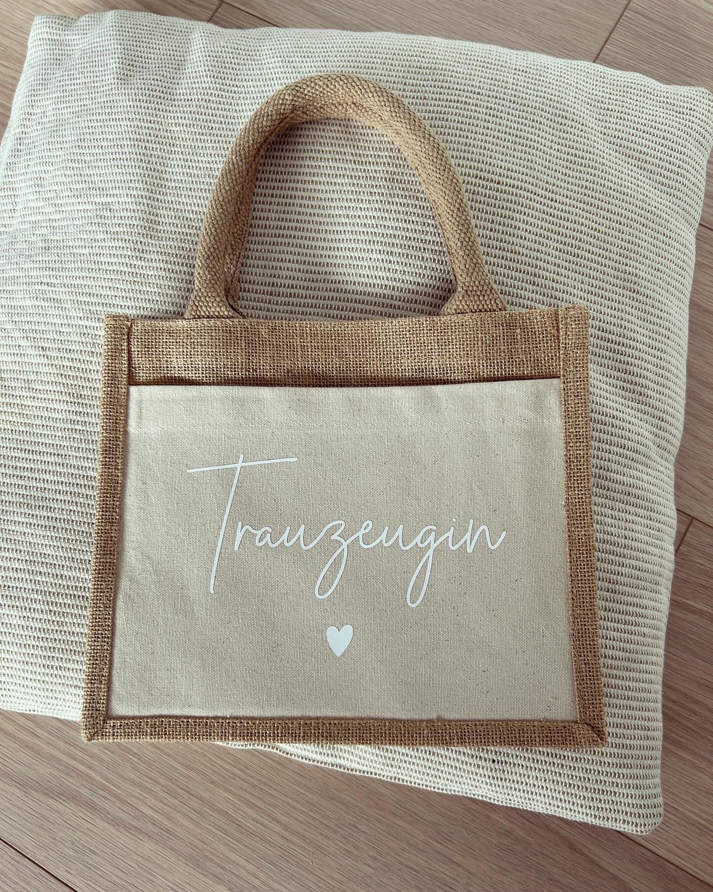 Jutetasche - Braut Trauzeugin - Loveda - Handmade with Love