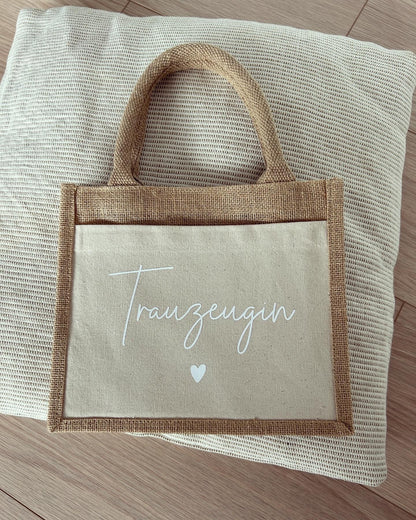 Jutetasche - Braut Trauzeugin - Loveda - Handmade with Love