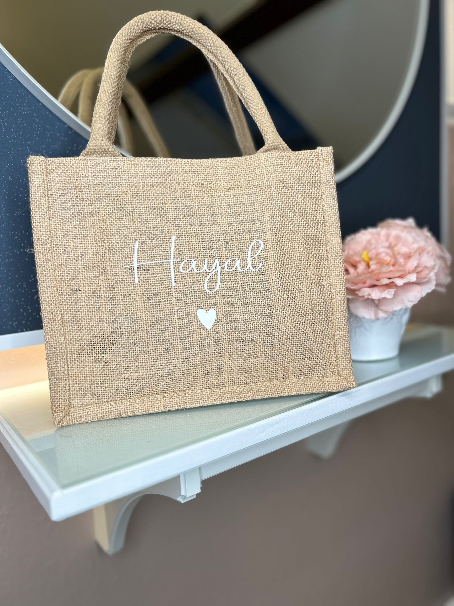 Jutetasche - Name Herz - Jute Style