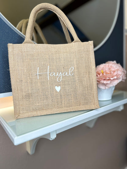 Jutetasche - Name Herz - Jute Style