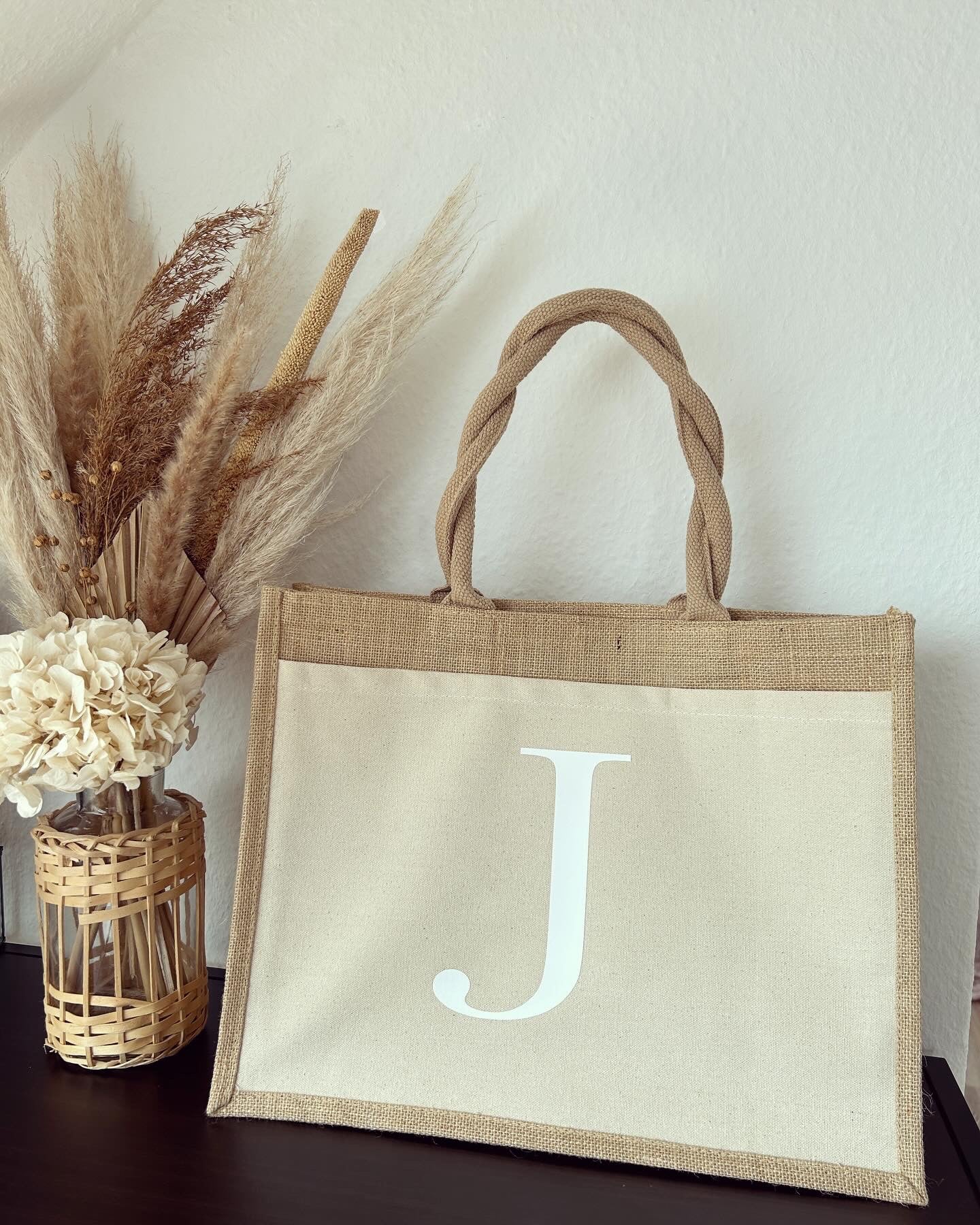 Jutetasche - Buchstabe - Loveda - Handmade with Love