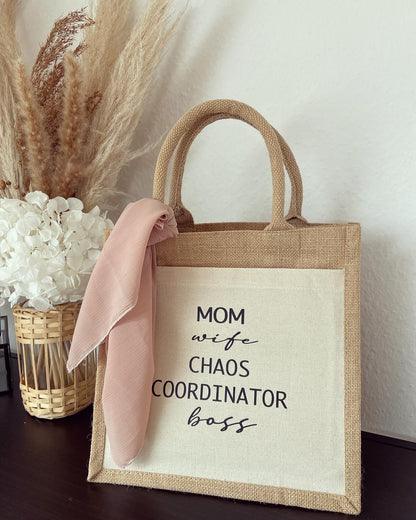 Jutetasche - Chaos Coordinator - Loveda - Handmade with Love