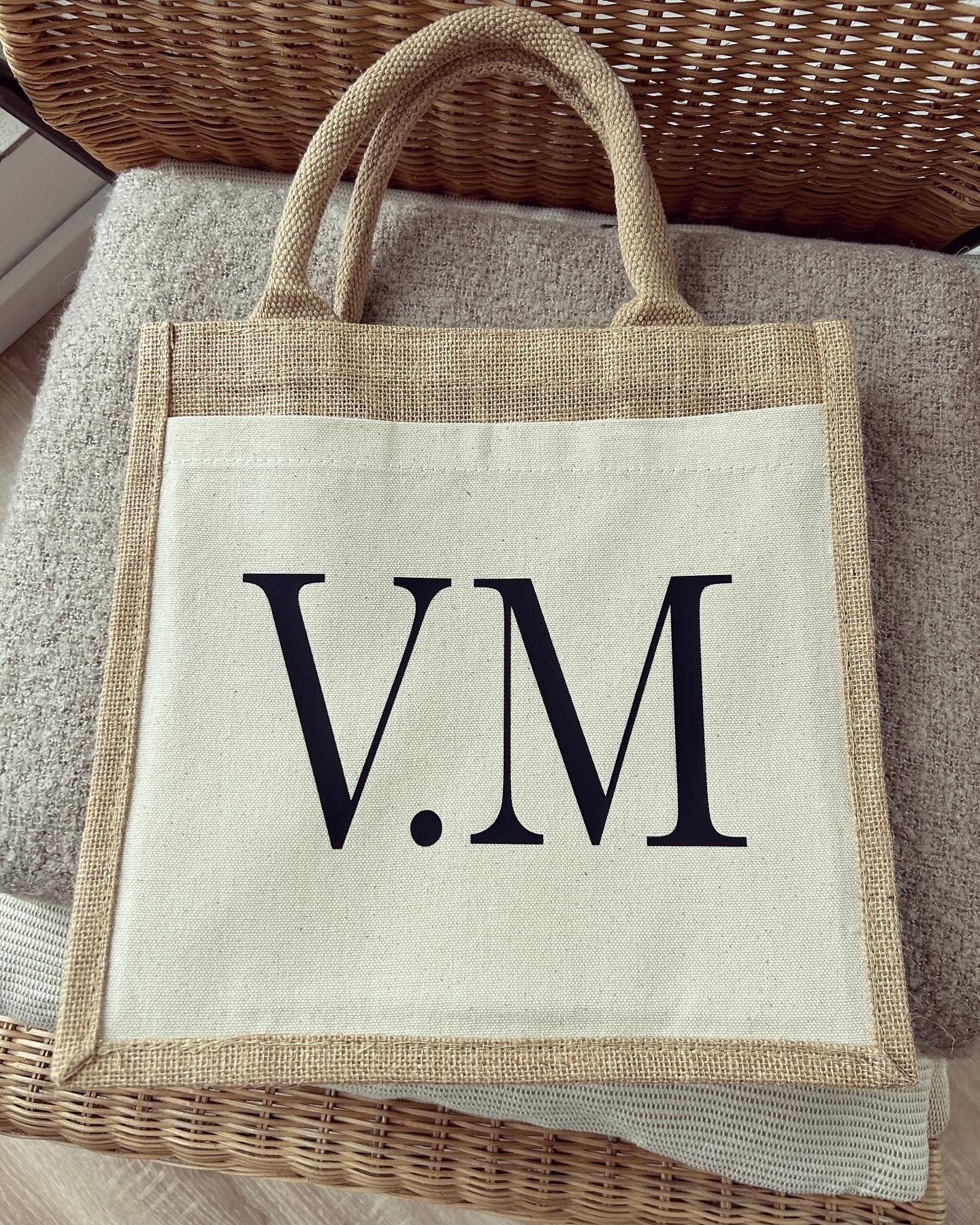 Jutetasche - Namenskürzel - Loveda - Handmade with Love
