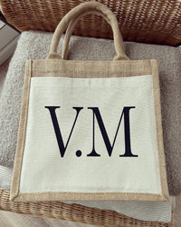 Jutetasche - Namenskürzel - Loveda - Handmade with Love