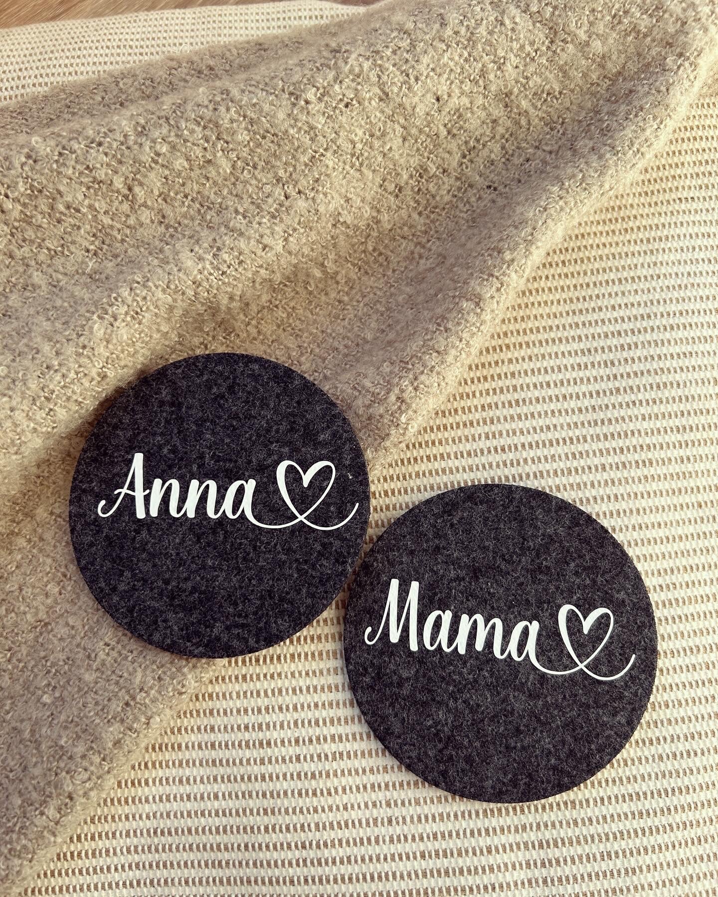 Filz Untersetzer - Name - Loveda - Handmade with Love