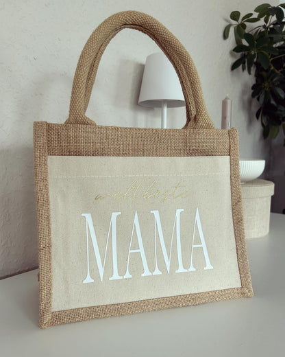 Jutetasche - Weltbeste Mama - Loveda - Handmade with Love