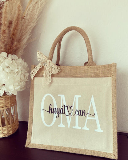 Jutetaschen - Mama / Oma - Loveda - Handmade with Love