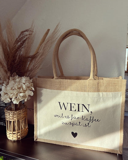 Jutetasche - Wein / Kaffee - Loveda - Handmade with Love