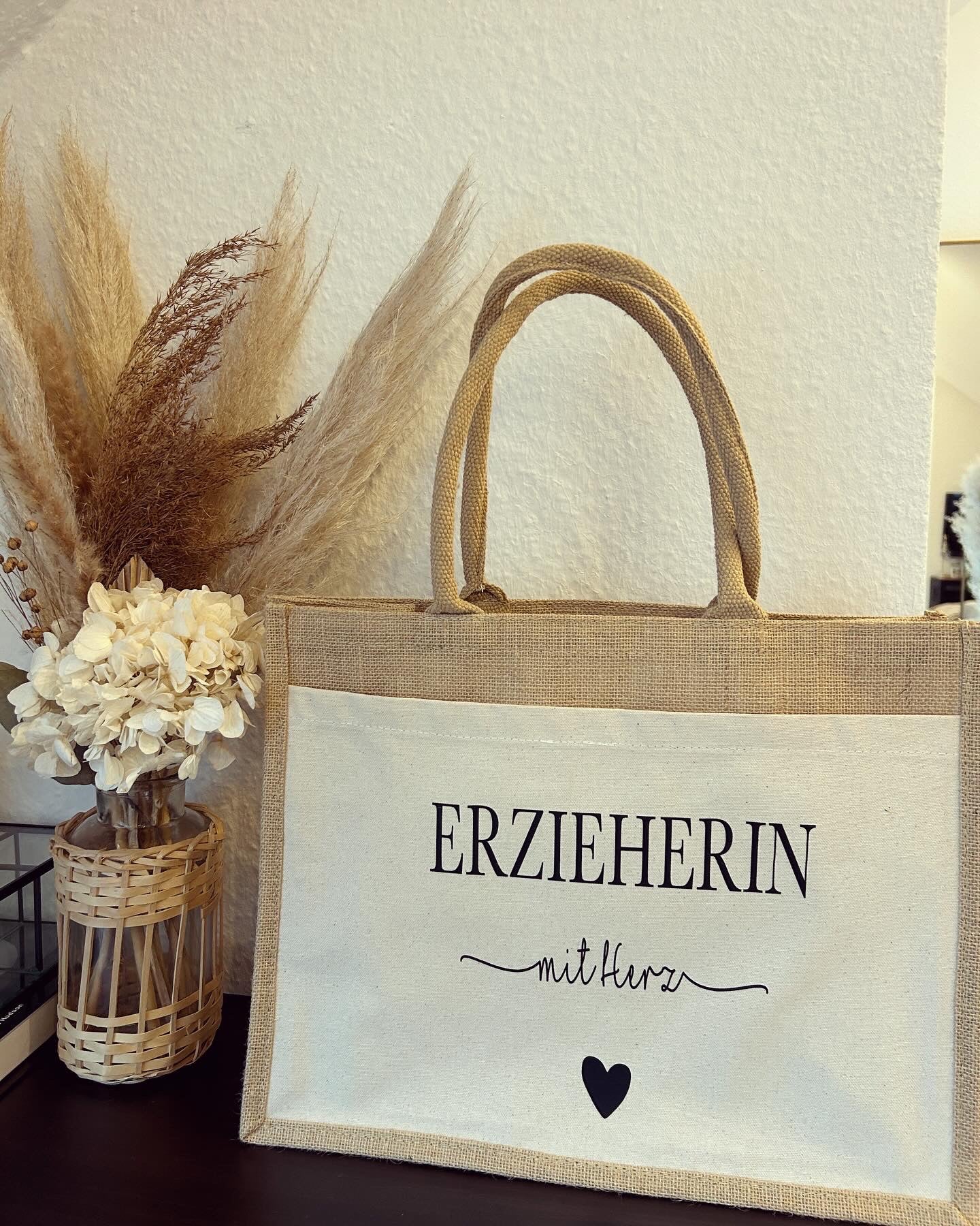 Jutetaschen - Beruf mit Herz - Loveda - Handmade with Love