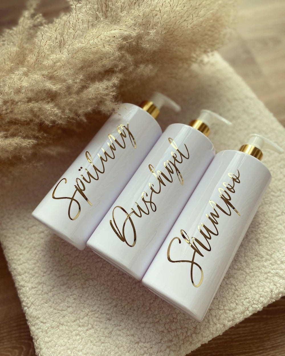 Seifenspender - Gold / Weiß - Loveda - Handmade with Love