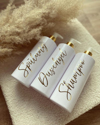 Seifenspender - Gold / Weiß - Loveda - Handmade with Love