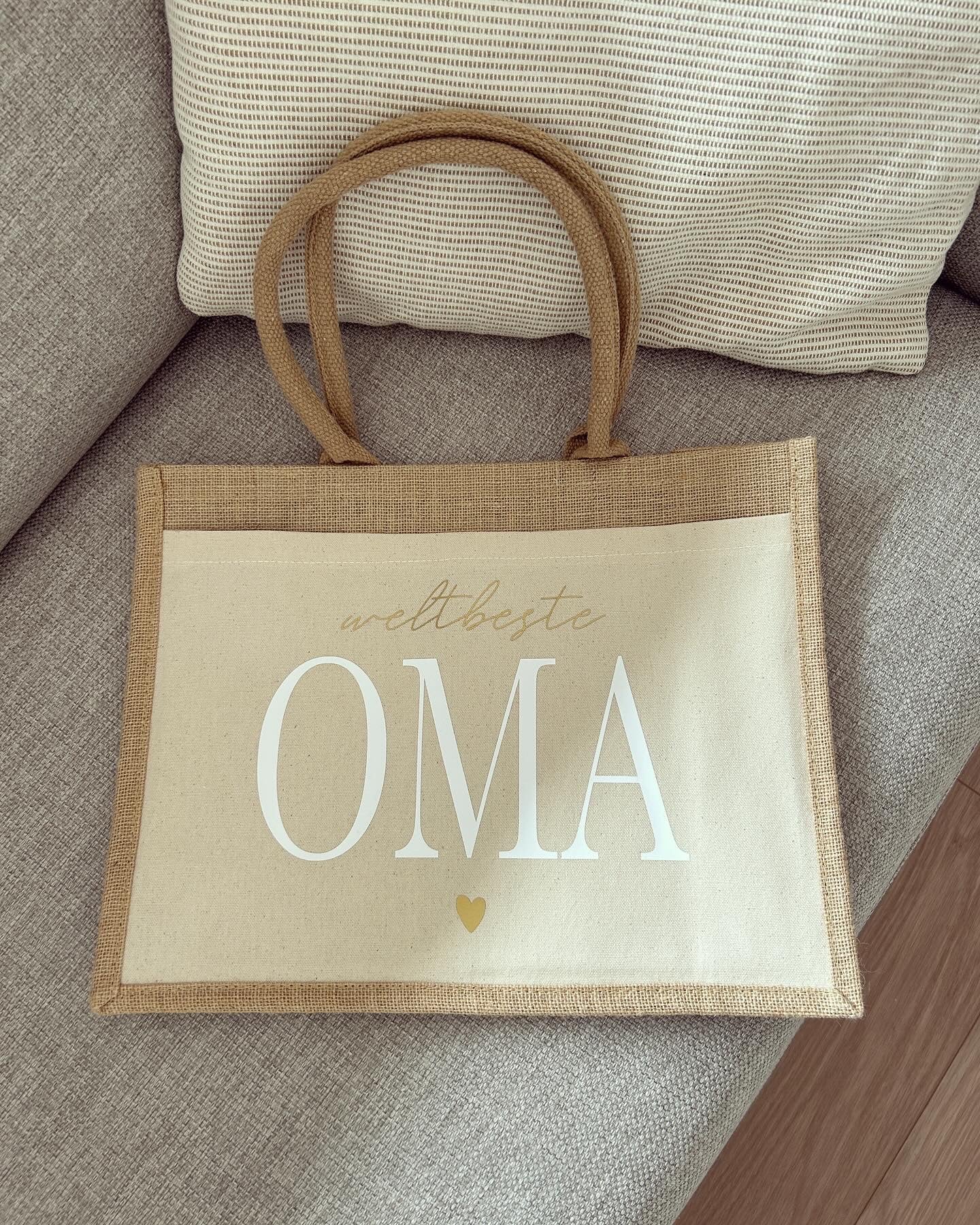 Jutetasche - Weltbeste Oma - Loveda - Handmade with Love